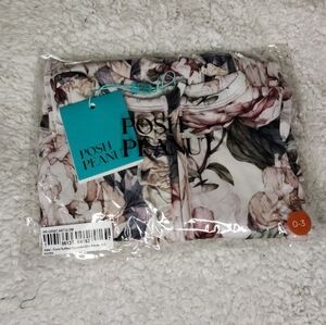 Posh Peanut Floral Kids Pajamas - Cream and Pink